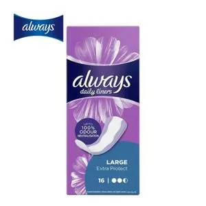 Always Daily LARGE Extra Protect, 16 Pads + Amigo Gift