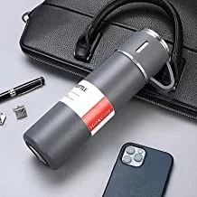 500Ml Gift Box Set Flask with 3 Cup Double-Layer Stainless Steel 304 Vacuum Thermos Coffee Tumbler Travel Mug Water Tea (gray)