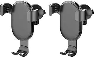 Ldnio Mg01 Set Of 2 Pieces Of Gravity Car Mount 360 Degree Rotation Auto Lock And Release For Smartphones - Black