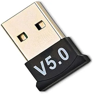 محول دونجل Bluetooth 5.0 USB ومحول Bluetooth USB Dongle ومحول USB Mini Bluetooth V5.0 USB يدعم نظام التشغيل Windows 7 / 8.1 / 10 / XP لسطح المكتب والكمبيوتر المحمول والماوس ولوحة المفاتيح والطابعات وسماعات الرأس ومكبرات الصوت