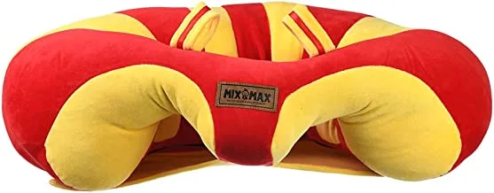 Mix & Max Microfiber Baby Sitting Pillow For Unisex-Red&Yellow-53*66*19cm