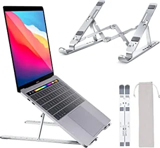 Amoner Laptop Stand, Adjustable Tablet Stand, Aluminum Air-Ventilated Computer Stand Laptop Riser for Desk, Compatible MacBook Air Pro, HP, Lenovo, Dell, and More Laptop, Tablet Under 17”