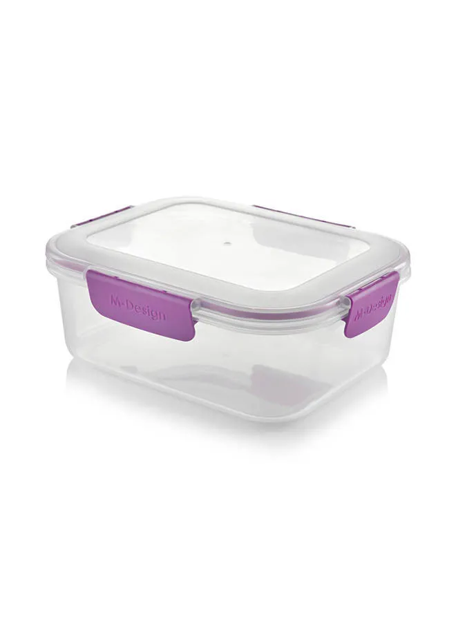 m-design 2.1L Food Container Clear with Purple Clips