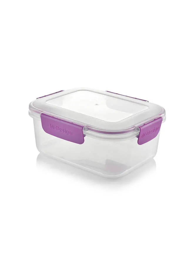 m-design 1.6L Food Container Clear with Purple Clips