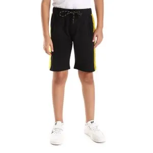 Bongo Black Elastic Waist Boys Short With Pockets