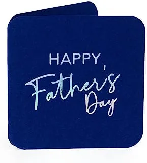 YM Sketch Greeting Card Blank - Happy Father's Day | Round Edge Square 6.5 x6.5 cm | Luxury Gold Foil Emboss on White