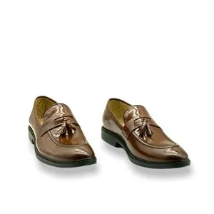 Squadra Shinny Leather Slip On Oxford - Brown