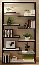 Sama steel shelf unite with dimensions 40cm * 100cm * height 210cm made of steel with black electrostatic coating and have shelves from white wood