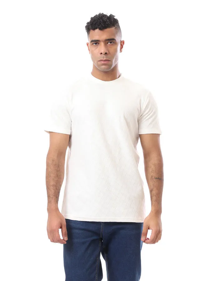 RAVIN Self Diamonds Slip On Regular White Tee