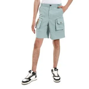 Bongo Solid Pattern With Front Pockets Boys Short - Pistachio