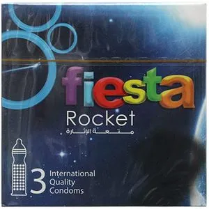 Fiesta Rocket Condoms - Ribbed, Dotted & Shaped - Pack Of 3