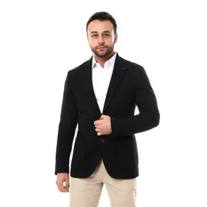 Dalydress Self Pattern Front Pockets Blazer - Black