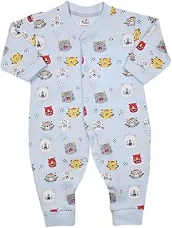 Papillon Cotton Long Sleeves Bodysuit Printed Lion For Boys-Baby Blue-6-9month