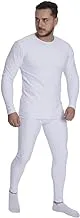 MB3 Mens WIN23-6001 Base Layer Set, White, M