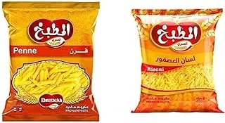 Elmatbakh Elmasry Penne Rigate Pasta, 400 gm & El Matbakh El Masry Rice Pasta - 400 gm (Bundle)