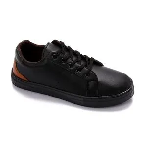 Roadwalker Lace Up Round Toe Sneakers For Men-Black