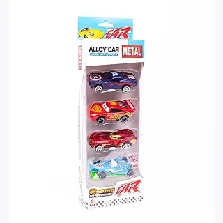 Generic Plastic Racing Car Set With Multi Designs Set Of 4 Pieces For Kids - Multi Color