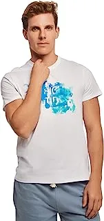 Premoda Fancy Short Sleeve Regular Fit Graphic Printed Cotton T-Shirt With Crew Neck for Men, White, XXL