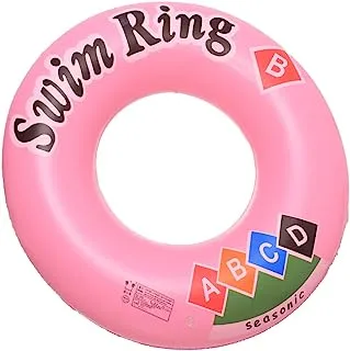 Generic Neoprene Circle Swimming Pool Inflatable Float With Letters Design For Swimming 90 CM - Rose