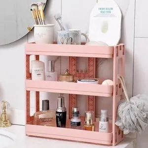 Mult-functional 3 Layers Storage Rack Kitchen Bathroom Organizer Storage Rack-pink.