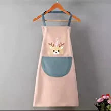 Waterproof Oil Proof Apron With Flower Bouquet Design And Rabbit Design For Kitchen And Home - Multi Color