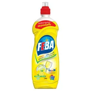 Feba Liquid Dish Cleaner With Lemon Scent - 730gm