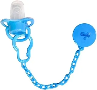 Candy Baby Pacifier Beveled With Chain BPA Free For Boys-Baby Blue-6-18Month