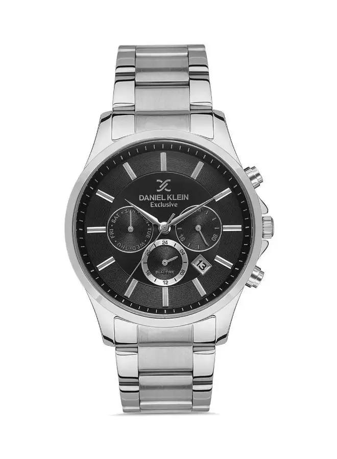 DANIEL KLEIN Stainless Steel daniel_klein Men Black Dial round Chronograph Wrist Watch DK.1.13291-2