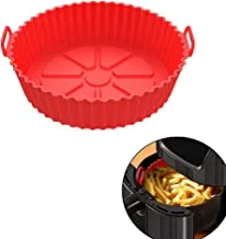 For Air Fryer Silicone Pots, 8 Inch Silicone Air Fryer Basket, Food Safe Air Fryers Oven Accessories, Replacement Of Parchment Paper, Reusable Air Fryer Silicone Liner Fits 3.6 To 6.8QT Air Fryer