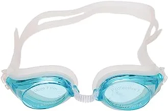 Silicone Anti Fog Swimming Goggles With Adjustable Silicone Strap And Nose Clip Suitable For Adults And Kids - White Turquoise