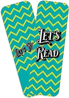 YM Sketch Bookmark-Lets Read |5x15 cm round curve edge thick illustration cardstock paper, 1 pcs - Teal