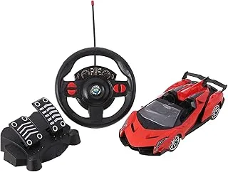 Xf racing car with remote control - black and red