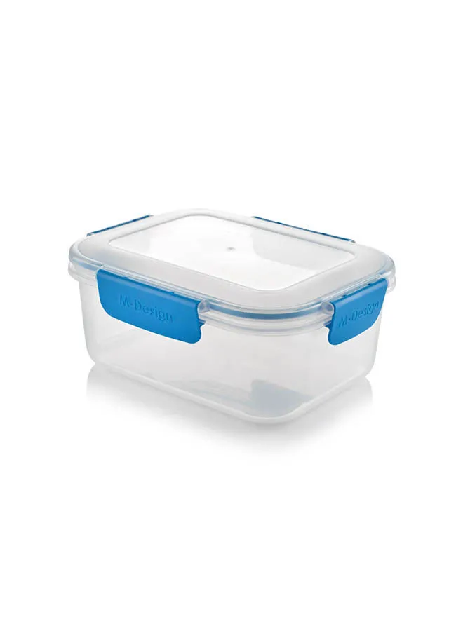 m-design 1.6L Food Container Clear with Blue Clips