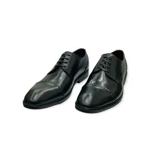 Squadra Genuine Leather Lace Up Oxford Shoes For Men - Black