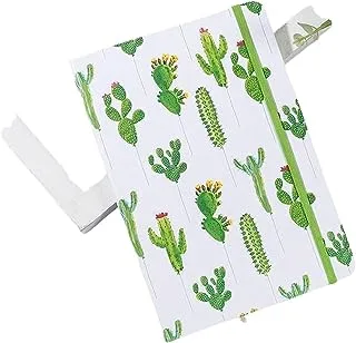 HardCover Cactus Notebook / مع شريط مطاطي أخضر