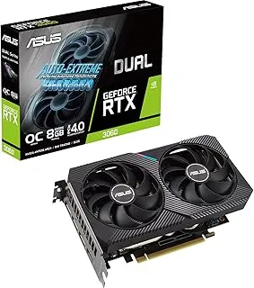 بطاقة ASUS Dual GeForce RTX™ 3060 إصدار White OC بذاكرة GDDR6 سعة 8 جيجابايت (PCIe 4.0 و8 جيجابايت GDDR6 وHDMI 2.1 وDisplayPort 1.4a)