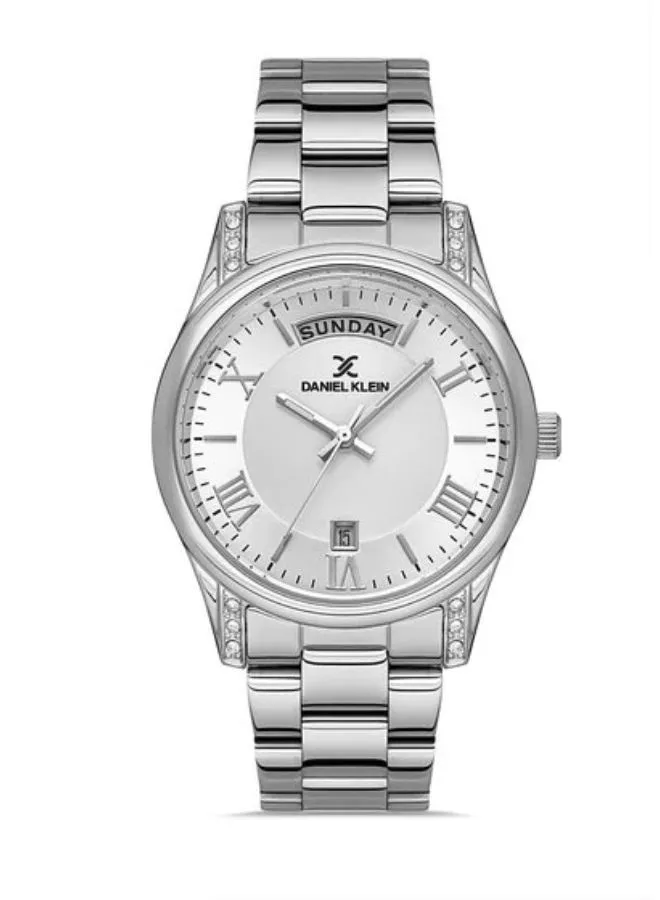 DANIEL KLEIN Stainless Steel daniel_klein women Silver Dial round Analog Wrist Watch DK.1.13227-1