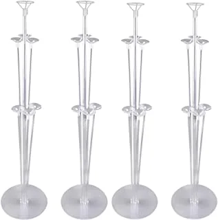 Balloon Stand Set (Desktop Balloon Stand with 14 Balloon Sticks, 14 Balloon Cups and Balloon Base), Clear - 2pcs