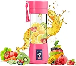 ROYAL STEP USB Portable Electric USB Juice Maker Juicer Bottle Blender Grinder Mixer,4 Blades Rechargeable Bottle with (Multi color)