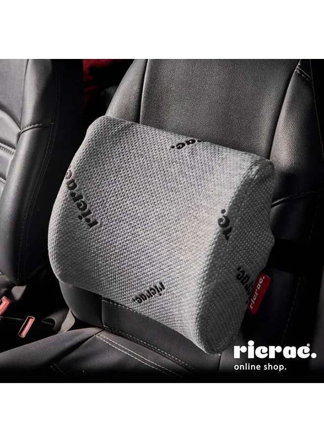 ricrac Back Support Pillow - Rolo Grey With Logo Black