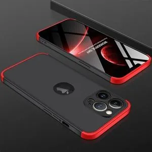 Iphone 13 Pro Max Full Protection Case 3In1 360° With Camera Shield - Black / Red