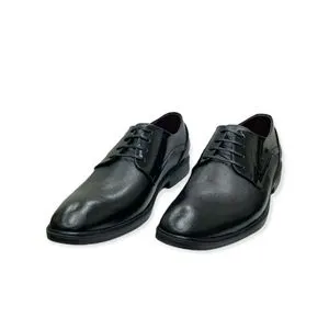 Squadra Genuine Leather Lace Up Oxford Shoes For Men - Black