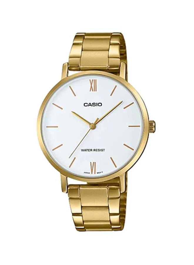 CASIO Women's Stainless Steel Analog Wrist Watch LTP-VT01G-7BUDF - 40 mm - Gold