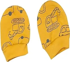 Jockey M M Cotton Gloves Printed Cars For Boys-Mustard