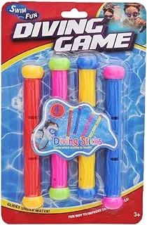 Generic Plastic Diving Game With Colored Numbered Diving Sticks For Kids Set Of 4 Pieces - Multi Color