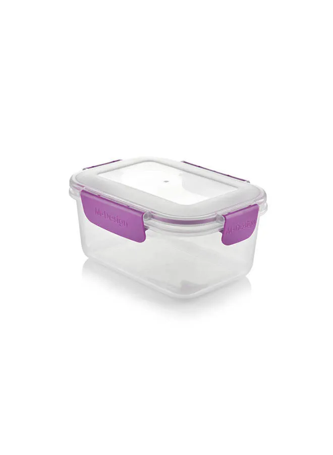 m-design 1.1L Food Container Clear with Purple Clips