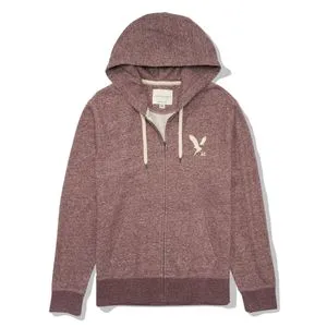 American Eagle Graphic Heather Zip-Up Hoodie