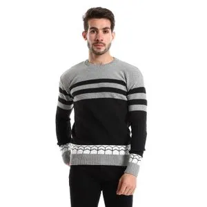 Caesar Wool Mens Pullover With Multi Design