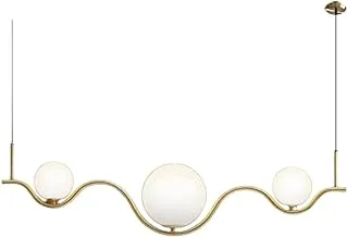 Joky Lights Steel Chandelier With 3 Light Glass Ball-Bright Gold