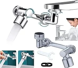 1080 Degree Swivel Spray Filter Faucet Extension, Large Angle Swivel Sink Faucet Extension, Universal Robotic Arm Water Nozzle Faucet Adapter, Bubble (Single Mode)